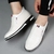 Sapatos Masculinos Casuais de Couro Genuíno Mocassins Masculinos de Luxo Respirável Deslizamento em Preto Sapato de Condução Homem Baixo Top Negócios Sapatos de Couro de Vaca - comprar online