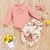 Conjunto de roupa de bebê menina 3 peças recém-nascido criança infantil meninas roupas plissado estampa de flores manga longa macacão macacão + calça + faixa de cabeça infantil na internet