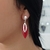 Brinco longo navete - Coral - Prata 925 - comprar online