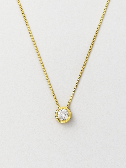 Colar Ponto de Luz Redondo Zirconia Banhado a Ouro 18K - comprar online