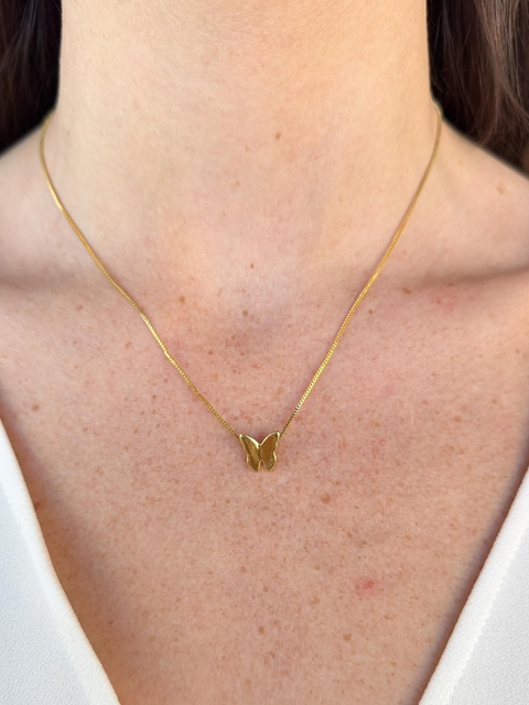 Colar Borboleta Geométrica Banhado a Ouro 18K - comprar online