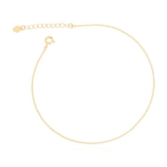 Tornozeleira Corrente Bolinhas Banhada em Ouro 18K