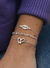 Pulseira de Prata Coração c/ Detalhe Cravejado e Ponto de Luz