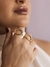 Anel Oval Vazado Regulável Banhado a Ouro 18K - SORA JOIAS