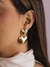 Brinco Duplo Liso Coração Pequeno e Grande Banhado a Ouro 18K - comprar online