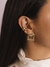 Brinco Quadrado Vazado Orgânico Martelado Banhado a Ouro 18K - comprar online