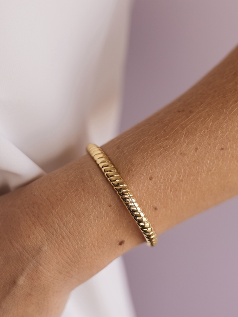 Bracelete c/ Listras Vertical Ajustável Banhado a Ouro 18K - comprar online