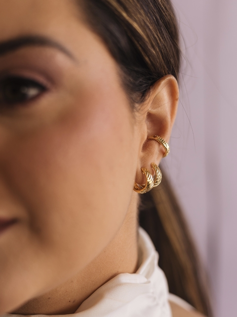 Brinco Argola c/ Riscos Banhada a Ouro 18K - comprar online