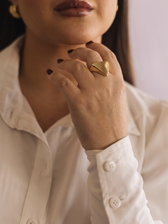 Anel Triângulo Liso Regulável Banhado em Ouro 18K - comprar online