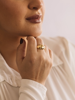 Anel Liso Regulável Abaulado Banhado em Ouro 18K - comprar online