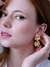 Brinco c/ Duas Flores Banhado em Ouro 18K - comprar online