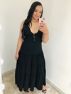 Vestido Longo Preto com decote V