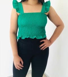 Cropped Maia Lastex verde bandeira - comprar online