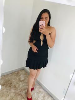 Vestido Curto Preto com Amarração - comprar online