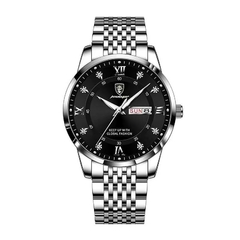 Imagem do POEDAGAR Relógio Masculino de Aço Inoxidável QUARTZ LUXO À Prova D' Água