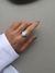 Anel Oval Zircônia G - Ródio