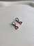 Argola Mini Gota Pink - Prateado