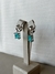 Argola Zircônia Quadrada Turquesa M - Ródio - comprar online
