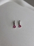 Argola Mini Gota Pink - Prateado - comprar online