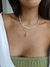 Colar Veneziana Gota Rubi - Prateado