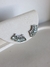 Brinco Ear Cuff Gotas Verde Claro - Prateado