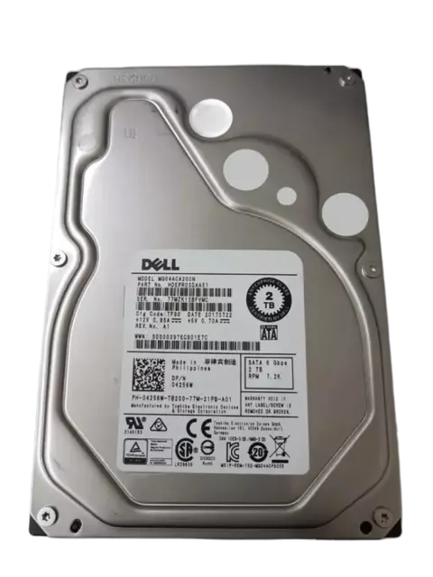 HDD Dell 2 TB 3.5" SATA 6G 7200 rpm 04256W sem gaveta
