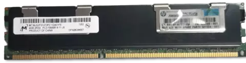 Pente Memoria 4 GB 240 pinos RDIMM DDR3 PC3-10600R Dual 1333 MHz Micron MT36JSF51272PZ-1G4G1FE