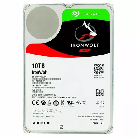 HDD Seagate 10 TB 3.5" IRONWOLF SATA 6G ST10000VN0004 sem gaveta