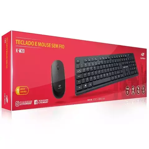 Kit Teclado Mouse sin Fio K-W20BK- C3Tech ABNT2