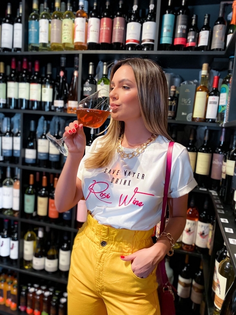 Camiseta básica Drink Rosé Wine