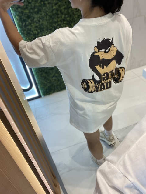Camiseta Oversized Fitness Taz Leg Day