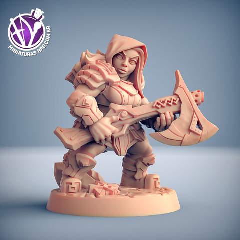Anã Guerreiro Batedora Miniaturas para RPG - Dungeons & Dragons D&D