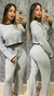 Conjunto Tricot Fio Mousse Bicolor - Cinza - comprar online