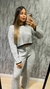 Conjunto Tricot Fio Mousse Bicolor - Cinza na internet