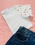 T-shirt Estampada Flores Delicadas Mangas na internet