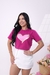 T-shirt Estampada Coração Foil Dourado na internet