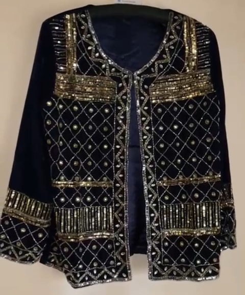 Chaqueta de terciopelo azul