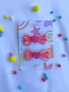 Par Laço Aqua coração Rosa - comprar online
