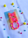 Par Laço Aqua estrela Rosa+pulseiras - comprar online