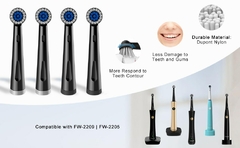Cabeças de escova de dentes elétrica Fairywill macia suave substituível menos danos 4 cabeças terno para escovas de dentes FW-2205 FW-2209 - comprar online