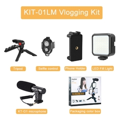 Imagem do Mamen kit de vlog profissional equipamento de filmagem com tripé controle bluetooth para câmera slr smartphone conjunto youtube