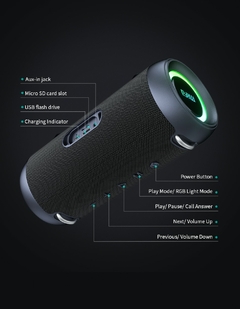 Mifa a90 alto-falante bluetooth 60 w potência de saída alto-falante bluetooth com amplificador classe d excelente baixo performace alto-falante de acampamento na internet