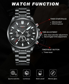 NIBOSI Sport Relógios Masculinos Top Brand Luxo Relógios de Pulso de Quartzo Masculino Impermeável Cronógrafo Militar Relógios Masculino Relogio Masculino - Hi Tech Tecnologia