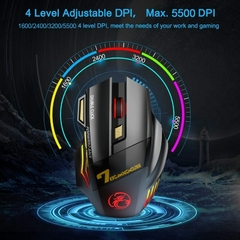 Rato de computador sem fio RGB Rato Gamer Rato ergonômico para jogos Rato silencioso recarregável Rato USB sem fio para laptop PC na internet