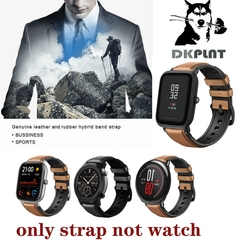 DKPLNT 20/22mm pulseira de couro genuíno para amazfit gts 2/2e/gts2 mini/gtr 42mm 47mm/gtr2/2e/stratos 2/3 pulseira relógio
