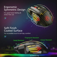 Rato de computador sem fio RGB Rato Gamer Rato ergonômico para jogos Rato silencioso recarregável Rato USB sem fio para laptop PC - Hi Tech Tecnologia