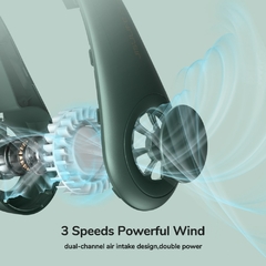 Jisulife mini ventilador de pescoço portátil sem lâmina usb recarregável mudo ventiladores esportivos para ventilação ao ar livre portatil abanicos resfriamento - Hi Tech Tecnologia