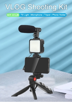 Mamen kit de vlog profissional equipamento de filmagem com tripé controle bluetooth para câmera slr smartphone conjunto youtube na internet