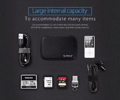 ORICO 2,5 polegadas HDD SSD disco rígido bolsa com zíper bolsa de proteção portátil para hdd/ssd cabo usb fone de ouvido u-disco - Hi Tech Tecnologia