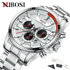 NIBOSI Sport Relógios Masculinos Top Brand Luxo Relógios de Pulso de Quartzo Masculino Impermeável Cronógrafo Militar Relógios Masculino Relogio Masculino